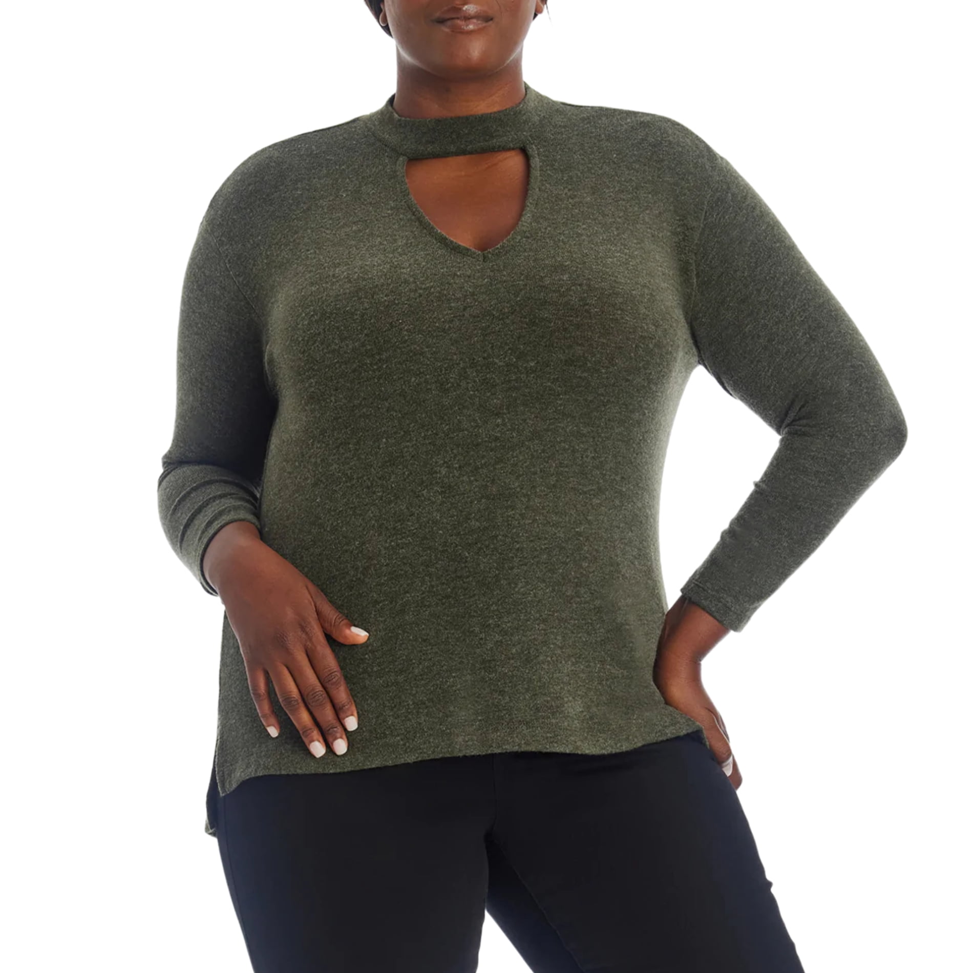 long sleeve keyhole top