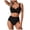 Black, variant on Women's High Waisted Bathing Suit Set Tummy Control Swimsuit Ruched Bottom Push Up Twist Front Top Bikini (Black, M)