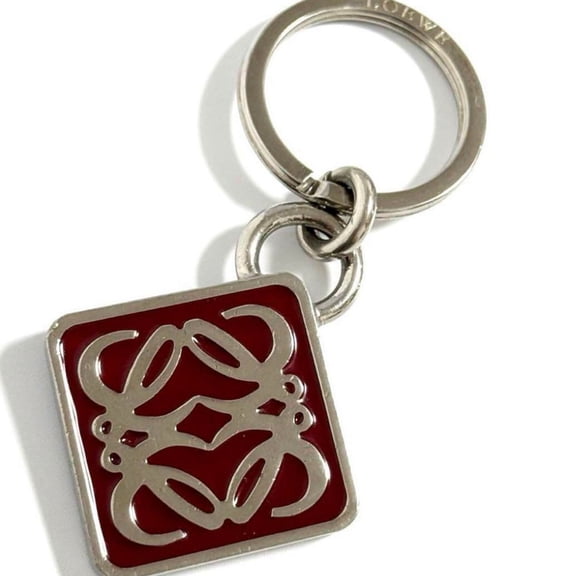 Pre-Owned Loewe Men's Key Holder Ring Anagram Red