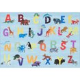 thumbnail image 1 of Eric Carle Elementary Alphabet Machine Washable Educational Kids Area Rug, 4'11"x6'6" Rectangle, Blue/Orange, 6 feet, 1 of 3