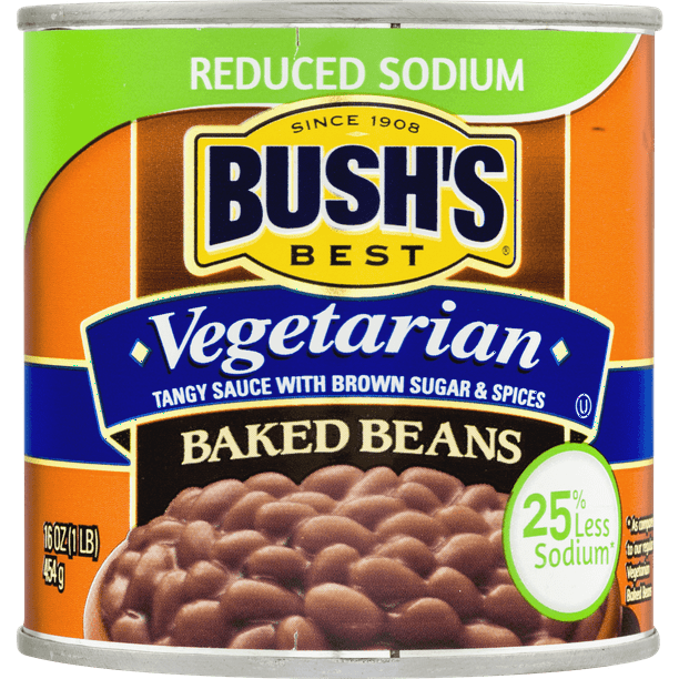 BUSH'S Reduced Sodium Vegetarian Baked Beans, 16 oz Canned Beans