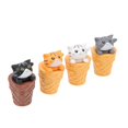 thumbnail image 4 of Miniature Cat Decors 4Pcs Cute Ice Cream Figures for Gardening Indoor Decoration PVC Ornaments, 4 of 5