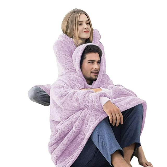 Sudadera con Capucha de Manta Extragrande, Jersey de para Descansar y Usar, Ideal para Adultos, Mujeres y Hombres. Púrpura Talla Única