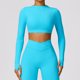 thumbnail image 1 of Nuevas camisas de Yoga de manga larga para mujer, Top corto de gimnasia para entrenamiento, Top acolchado para ejercicio, Top de Yoga, ropa de gimnasio con realce, ropa activa, 1 of 5