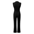 thumbnail image 5 of Riforla Ladies Button V-Neck Sleeveless Solid Color Jumpsuit Professional Wear Women Jumpsuits for Women Black XL, 5 of 5
