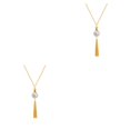 thumbnail image 4 of Collar de cadena Sonducket Joyas estéticas con borlas dorado, 4 of 6