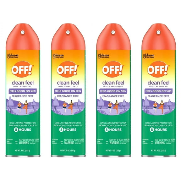 OFF!® Clean Feel Insect Repellent I, Backyard, Picaridin Mosquito Repellent Aerosol, Long-lasting OFF!® Bug Spray Protection for Everyday Use, 9 oz Pack of 4