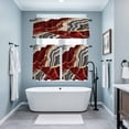 thumbnail image 3 of Red Marble Kitchen Curtains Sets for Windows 24 Inch Length, Grey Gold Texture Vintage Farmhouse Art Rod Pocket Window Treatments Tier Curtains and Valances Set for Bedroom/Bathroom, 3 of 8