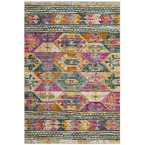 SAFAVIEH Madison Emory Abstract Area Rug, Blue/Fuchsia, 5'1" x 7'6"