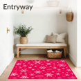 thumbnail image 3 of ODIKA 4'x6' Machine Washable Non-Slip Area Rug, Joyful Winter Wonderland Entryway Decorative Surface High Traffic Rug with Pad, Red, 615580, 3 of 8