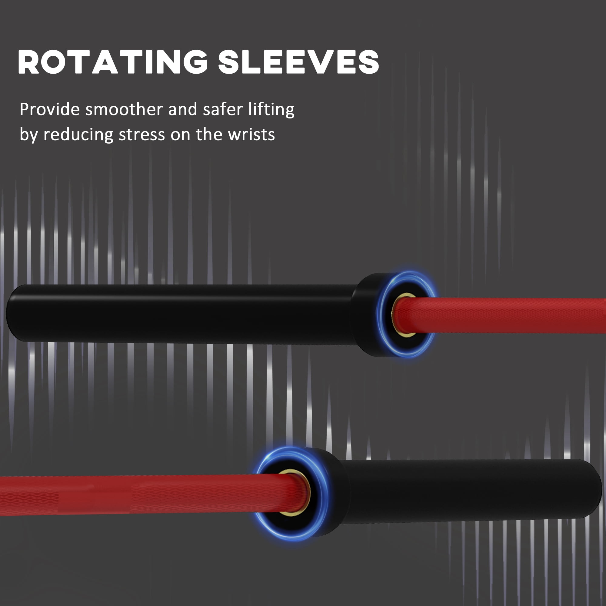 Soozier 7.2ft Weight Bar, Bench Press Bar with Rotating Sleeves, 1500lbs Weight Capacity, Red