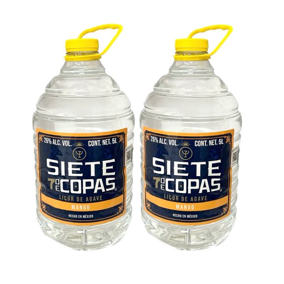 Duo Licor De Agave 7 Siete De Copas Mango Pet 5000 Ml 7 Siete De Copas Licor de Agave
