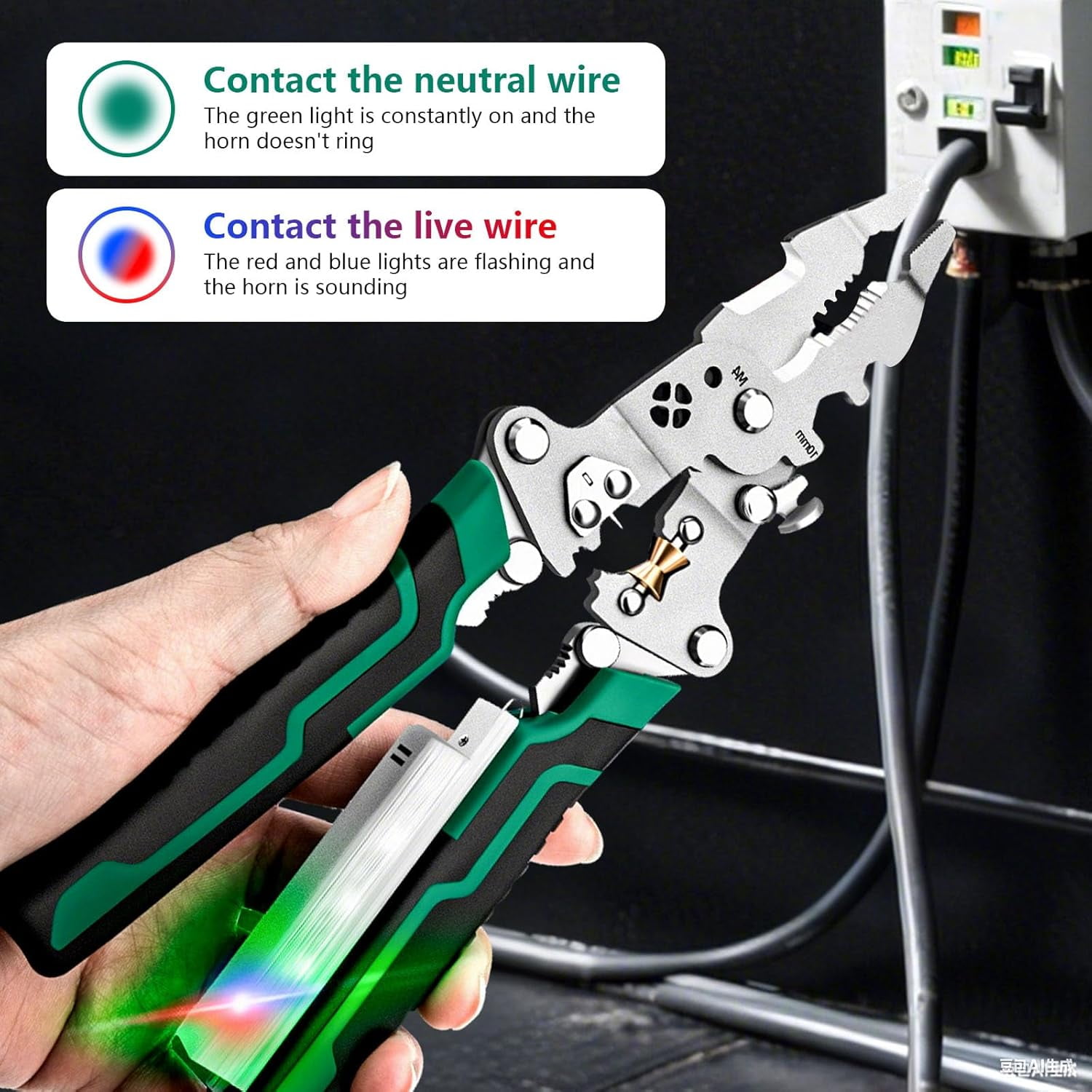 ABPETE 18 in 1 Foldable Wire Stripper, Multifunctional Folding Professional Wire Cutters, Electrical Multitool for Stripping, Cutting, Crimping, Crimper, Twister(3)