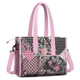 thumbnail image 2 of Teacher Tote Bag,Pioneer Flower Floral Print Pattern Teacher Utility Tote Bag,Large Work Tote Bags for Women with Multiple Pockets,Top Zipper Closure,13.8x10.6x6.7 Inch, 2 of 5