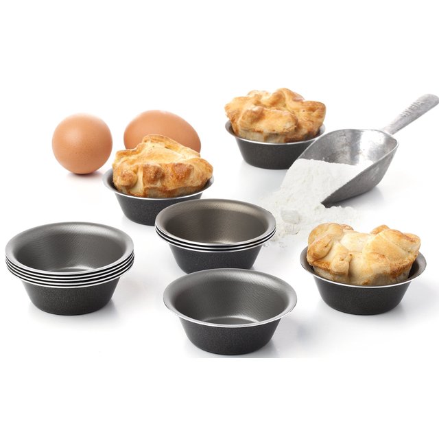 Maxi Nature Paquete de 12 mini moldes para magdalenas y pasteles, utensilios para hornear para tartas de huevo, latas de 3 pulgadas, 12 moldes, utensilios para hornear negros antiadherentes