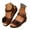 Brown, variant on Comfortable Sandals for Women Low Wedge Heel Boho Flower Hollow out Ankle Strap Dress Shoes