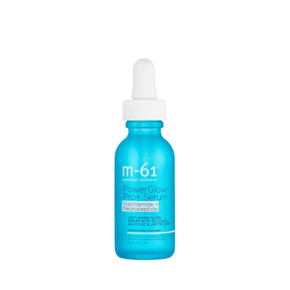 Suero m-61 PowerGlow Pro+ | Suero rejuvenecedor de niacinamida + neuropéptido brillante con potentes BHA/AHA 1 fl oz