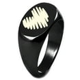 thumbnail image 1 of Sterling Silver Stroke Sketch Heart Engraved Oval Flat Top Polished Ring, 1 of 1