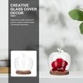 thumbnail image 4 of Gymnture Glass Dome Cover with Wood Base Apples Shaped Cloche for Home Decor, 4 of 11