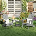 thumbnail image 2 of FURRYFECTION Folding Adirondack Chair Set of 2 with Cup Holder,All-Weather HDPE Outdoor Fir Pit Chairs for Patio Garden Backyard,Grey, 2 of 9