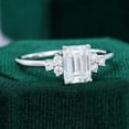 thumbnail image 2 of Silvago Jewel White Gold Plated 14K Diamond Ring - Emerald Cut Excellent 1.9 Ct Diamond Ring For Women's - Emerald Solitaire with Round Accent Diamond Rings for Women's - Multi-Stone Rings, 2 of 9