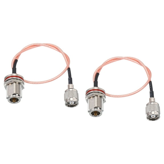 RG316 Coaxial Cables,N Female Bulkhead to RP TNC Male Low Loss RF Coaxial Cable 1FT 50 Ohm Orange 2Pcs