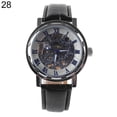 thumbnail image 5 of Ayyufe Classic Men's Faux Leather Skeleton Hand-Wind Mechanical Sports Army Wrist Watch, 5 of 7