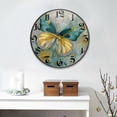 thumbnail image 2 of WOBOGO Emerald Butterfly Acrylic Wall Clock Battery Operated 11.9in Silent No Tick Bedroom Living Room Office Classroom Decoration, 2 of 10