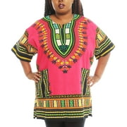Unixex African Traditional Elastic Waist Dashki Top Wide Elbow Dashiki Tunic Top