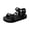 Black, variant on pwidon Women's Platform Sport Sandals Open Toe Ankle Strap Adjustable Strap Rhinestone Flower Comfort Walking Casual Summer Shoes Blue 5.5