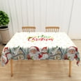 thumbnail image 2 of Nanqianyi Winter Christmas Rectangle Tablecloth 60 x 102 Inch, Santa Claus & Snowman Printed Stain Resistant Table Cloth for Holiday Kitchen Decor, 2 of 9
