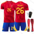 thumbnail image 1 of 2024 New European Cup Spain Home Football Jersey #26 PEDRI Football Kit, 1 of 2