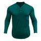 thumbnail image 4 of Blusas y camisas de manga larga con cuello redondo para hombre, suéter deportivo informal de color liso con cuello redondo y botones, blusas de manga larga con cuello redondo, blusa de poliéster para, 4 of 7