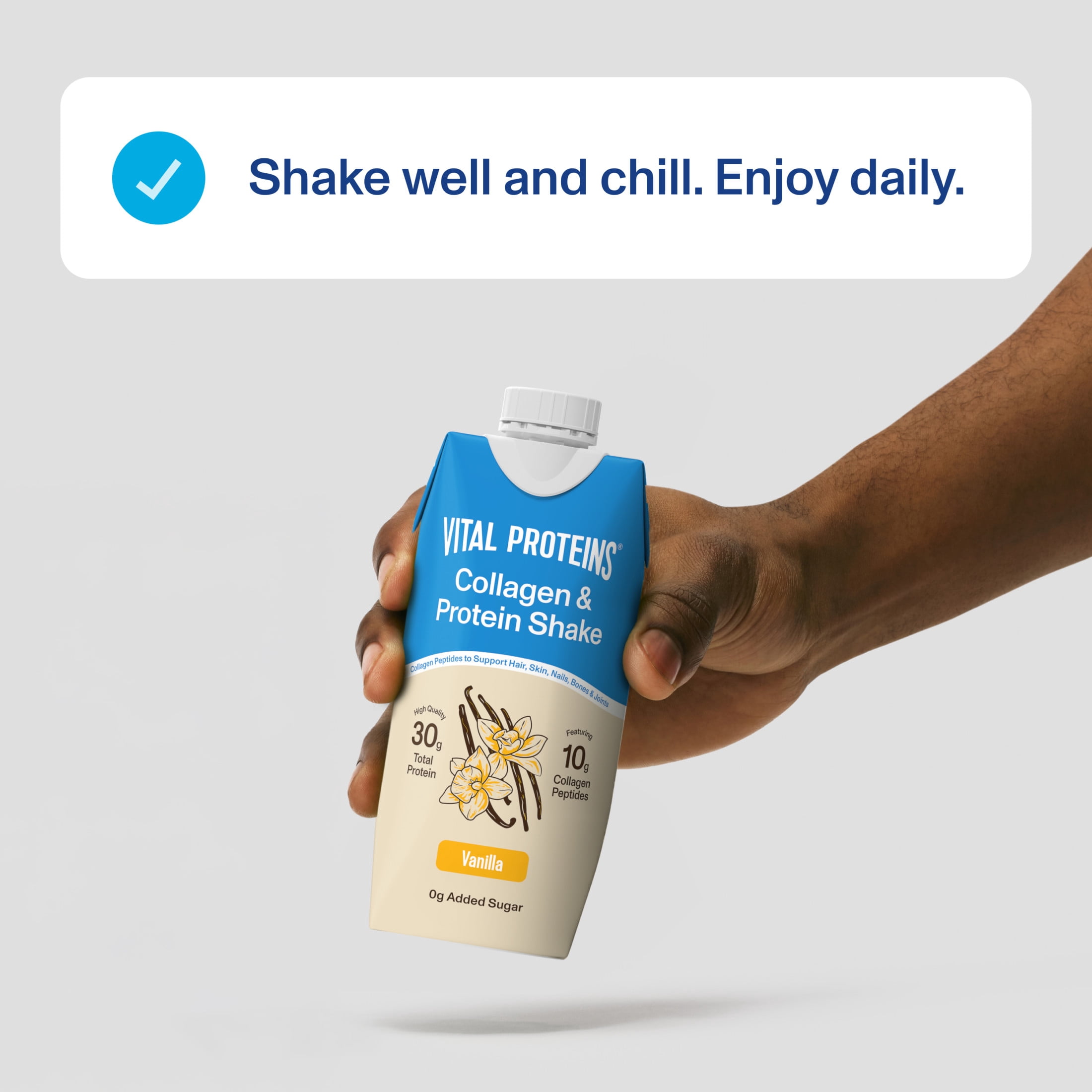 Vital Proteins Vanilla Collagen & Protein Shake, 30g Total Protein Including 10g Collagen Peptides, Collagen Support for Hair, Skin, Nails & Joints