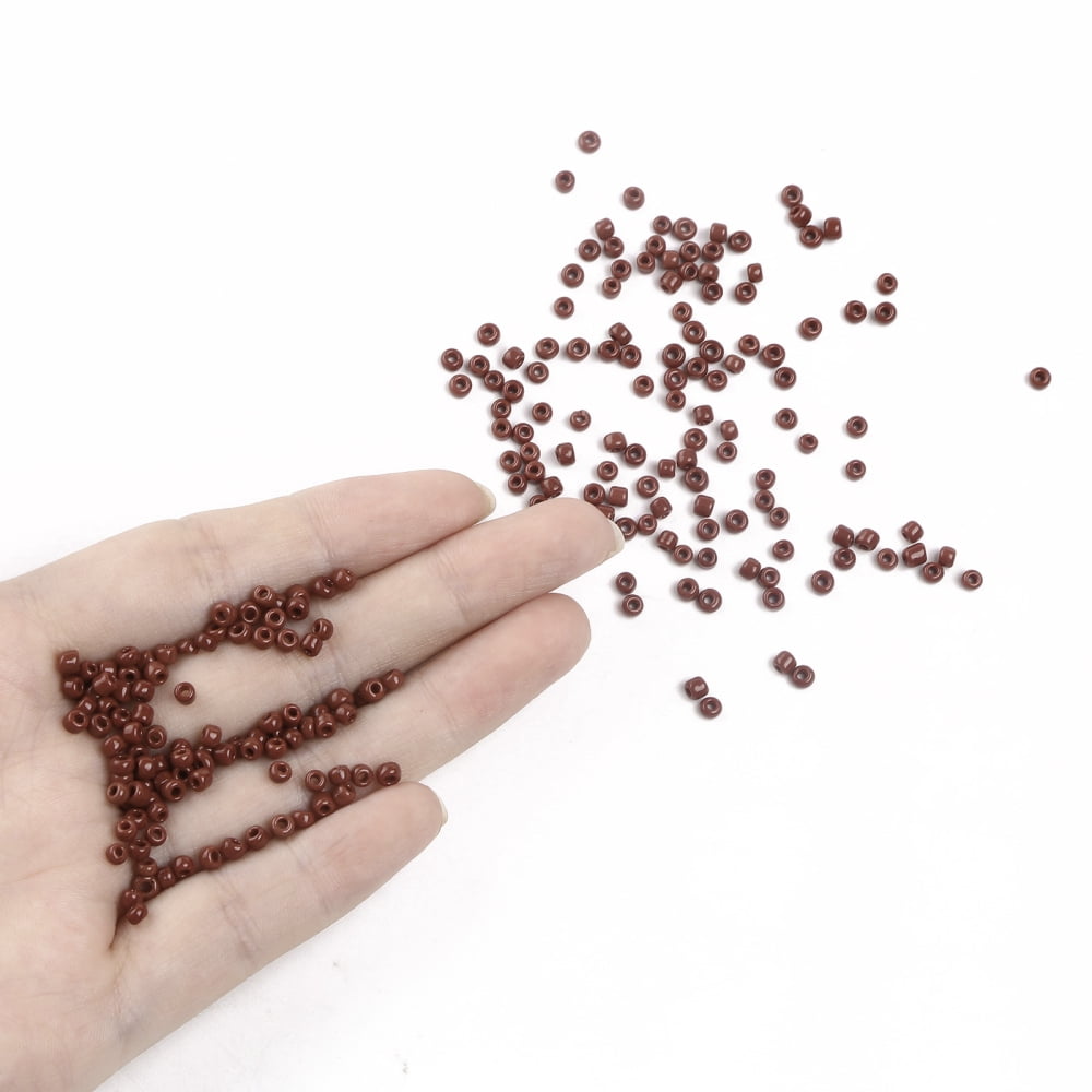 Glass Seed Beads Opaque Colours Seed Small Craft Beads for DIY Jewelry Making Round Coconut Brown 3mm Hole:1mm about 10000pcs/pound