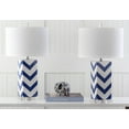 thumbnail image 4 of SAFAVIEH Chevron 27 in. Ceramic Table Lamp with Off-White Cotton Shade, Set of 2, 4 of 9
