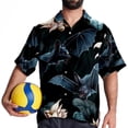 thumbnail image 4 of Bats Men's Short Sleeve Shirts with Spread Collar Tops, Casual Printed Poplin Shirt, Button Down Short Summer Beach Shirts - Unisex, 4 of 6