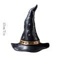 thumbnail image 2 of Halloween Decor Witch Hats 7Inch Resin Black Wizard Hat Tabletop Party Supplies Mantel Fireplace Gift, 2 of 7