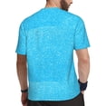 thumbnail image 2 of Wukai Sky Blue Glitter Print Men's Short-Sleeved Mesh T-Shirt,Quick-Dry Short Sleeve Workout T-Shirt-Small, 2 of 8