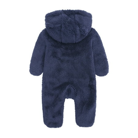 

LEEy-world Girls Clothes Baby Boys Girl Long Sleeve Warming Jumpsuit Romper Winter Clothes Navy