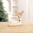 thumbnail image 2 of Wooden Reindeer Figurines for Christmas Decor Gold Tabletop Reindeer Statues Small Decorative Deer Figurines for Indoor Christmas Tabletop Mantle Decorations, 2 of 6
