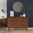 thumbnail image 5 of Pemberly Row Contemporary Scandinavian 6-Drawer Dresser in Walnut, 5 of 6