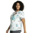 thumbnail image 6 of Tooniforms Scrubs Top For Women V-Neck Print TF761, L, Lotus Garden, 6 of 6