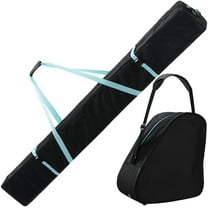 Navaris Ski Bag and Boot Bag Set - Includes 1 Bag for Skis and 1 Bag for Boots - For 1 Pair of Skis and Poles and 1 Pair of Boots - Carry and Store Equipment