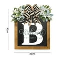 thumbnail image 6 of Sunjoy Tech Front Door Wreath Burr-free Alphabet Design Faux Greenery with Bowknot Initial Last Name Year Farmhouse Welcome Door Sign Home Supplies, 6 of 8
