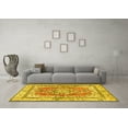 thumbnail image 3 of Ahgly Company Machine Washable Indoor Round Persian Yellow Traditional Area Rugs, 8' Round, 3 of 4