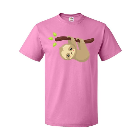 Inktastic Cute Sloth Hanging From Tree Branch, Lazy Sloth T-Shirt