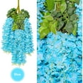 thumbnail image 4 of Babibeauty 24 Pack 3.6 Feet Artificial Fake Wisteria Vine Ratta Hanging Garland Silk Flowers String Home Party Wedding Decor (Blue), 4 of 9