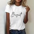 thumbnail image 2 of Womens Athletic Tops Women's Casual Fashion Shirt Women Blank Women Short Shirt Long Sleeve Tee for Long Sleeve Space Violet Womens Short T T White 3XL, 2 of 4