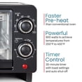 thumbnail image 4 of Elite Gourmet ETO490 Horno tostador de encimera de 9 L/4 rebanadas con temporizador de 30 minutos, control de temperatura ajustable, incluye bandeja para hornear y rejilla, hornear, asar, tostar, negr, 4 of 5